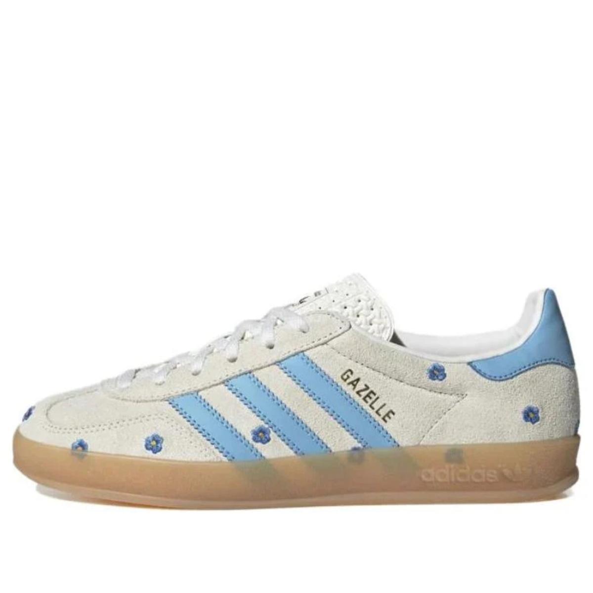 Giày adidas GAZELLE Indoor Floral White Blue IF4491 phối trắng xanh họa tiết hoa