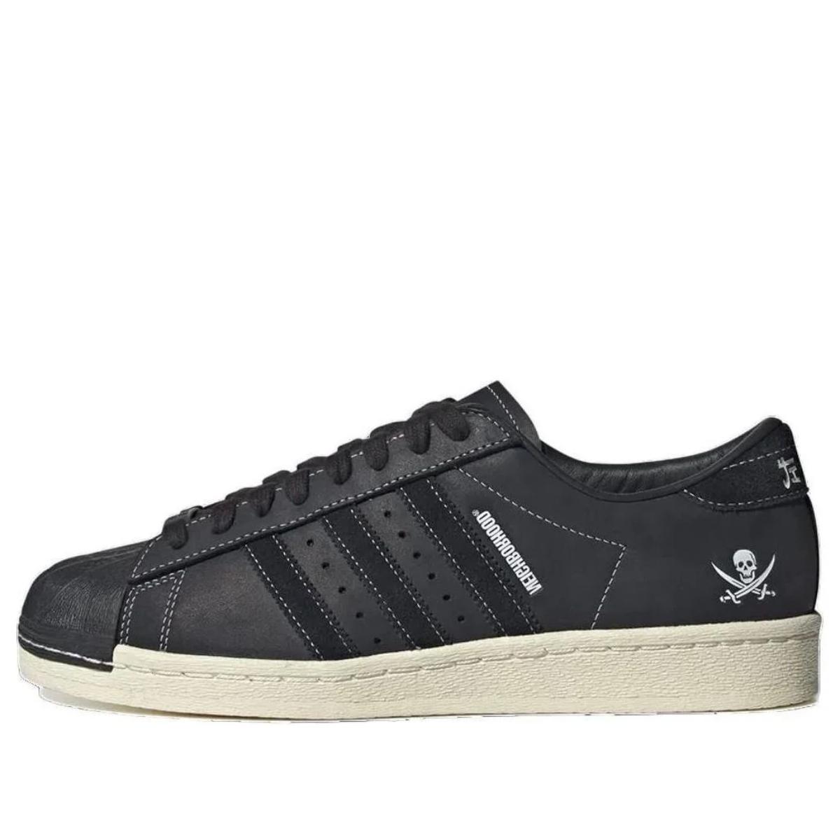 Giày Adidas Superstar x Neighborhood Black White ID8650 phối da và da lộn đen trắng