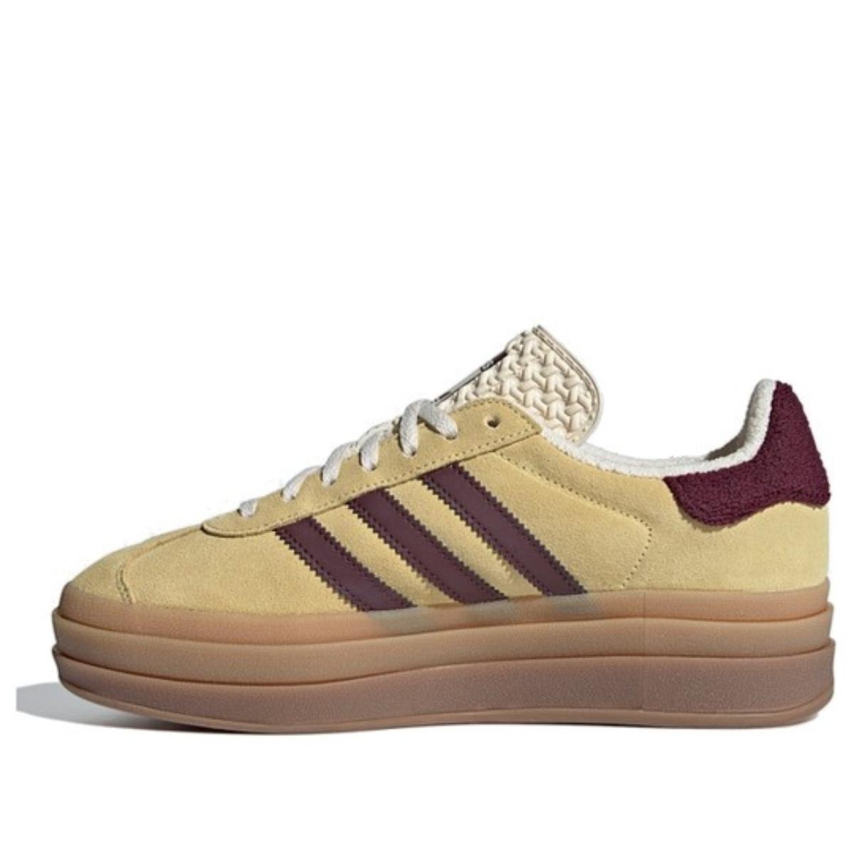 Giày (WMNS) adidas Gazelle Bold Almost Yellow Maroon IF5937 phiên bản phối vàng maroon